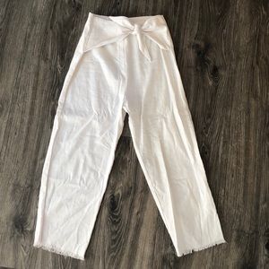Linen Wide Leg Crop Pants